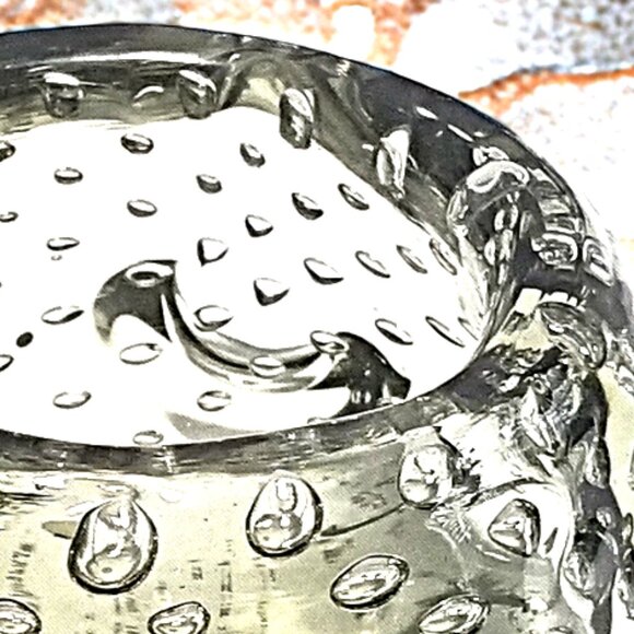 Italy Rare Murano Glass Bowl Barovier & Toso Bullicante Glass 60s - Picture 8 of 10